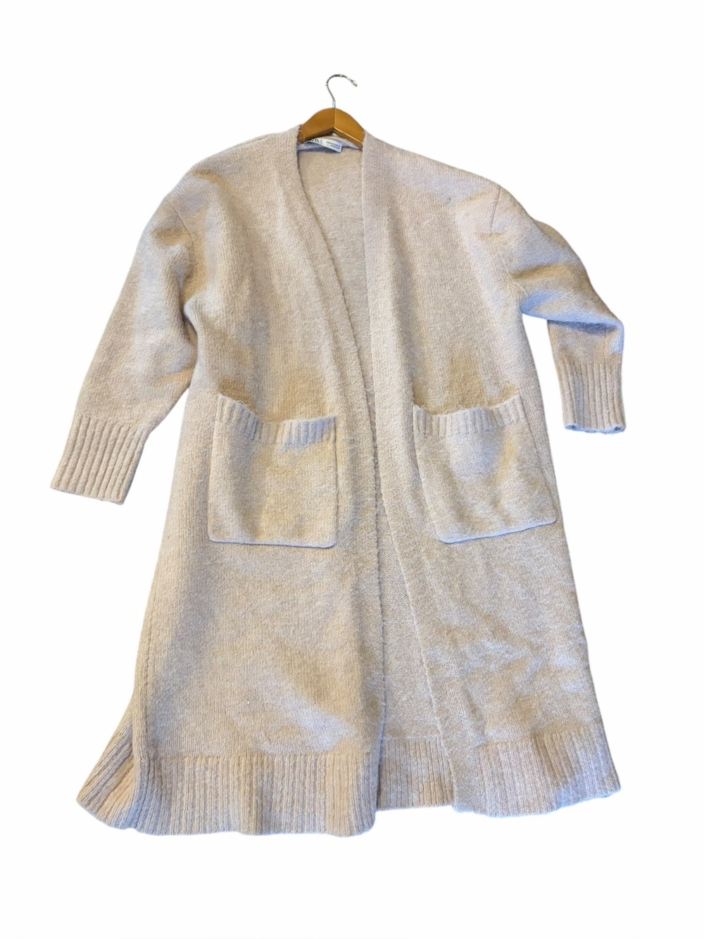 ZARA Light Pink Open Cardigan Duster Jacket